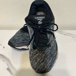 Brooks Launch 5 Grey Black Knit Women’s Running Shoes Size 10.5 B